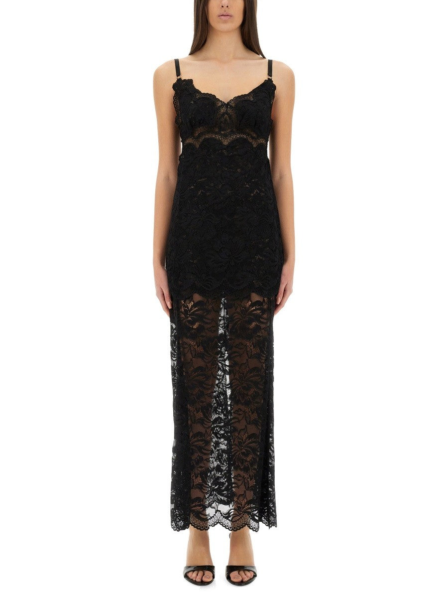 RABANNE LONG LACE DRESS
