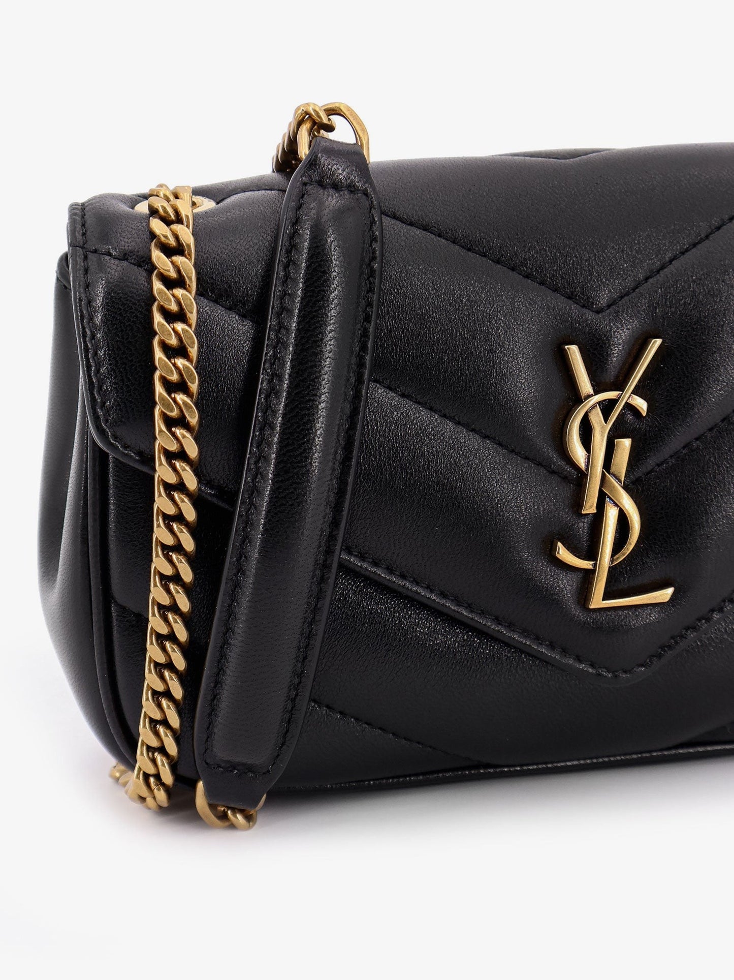 Saint Laurent Loulou Mini leather shoulder bag with Chevron stitchings