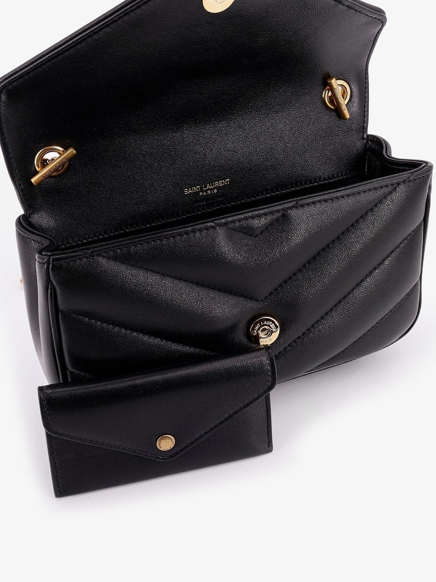 Saint Laurent Loulou Mini leather shoulder bag with Chevron stitchings