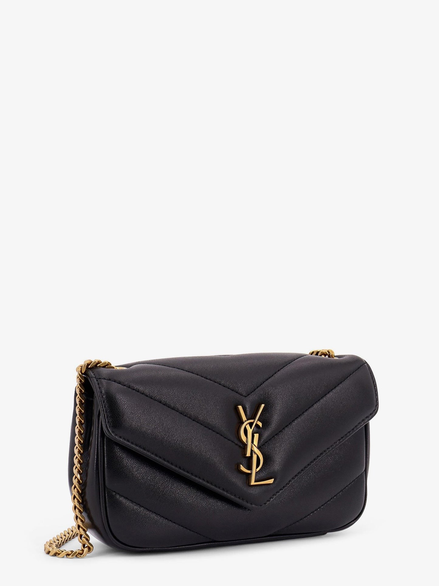 Saint Laurent Loulou Mini leather shoulder bag with Chevron stitchings