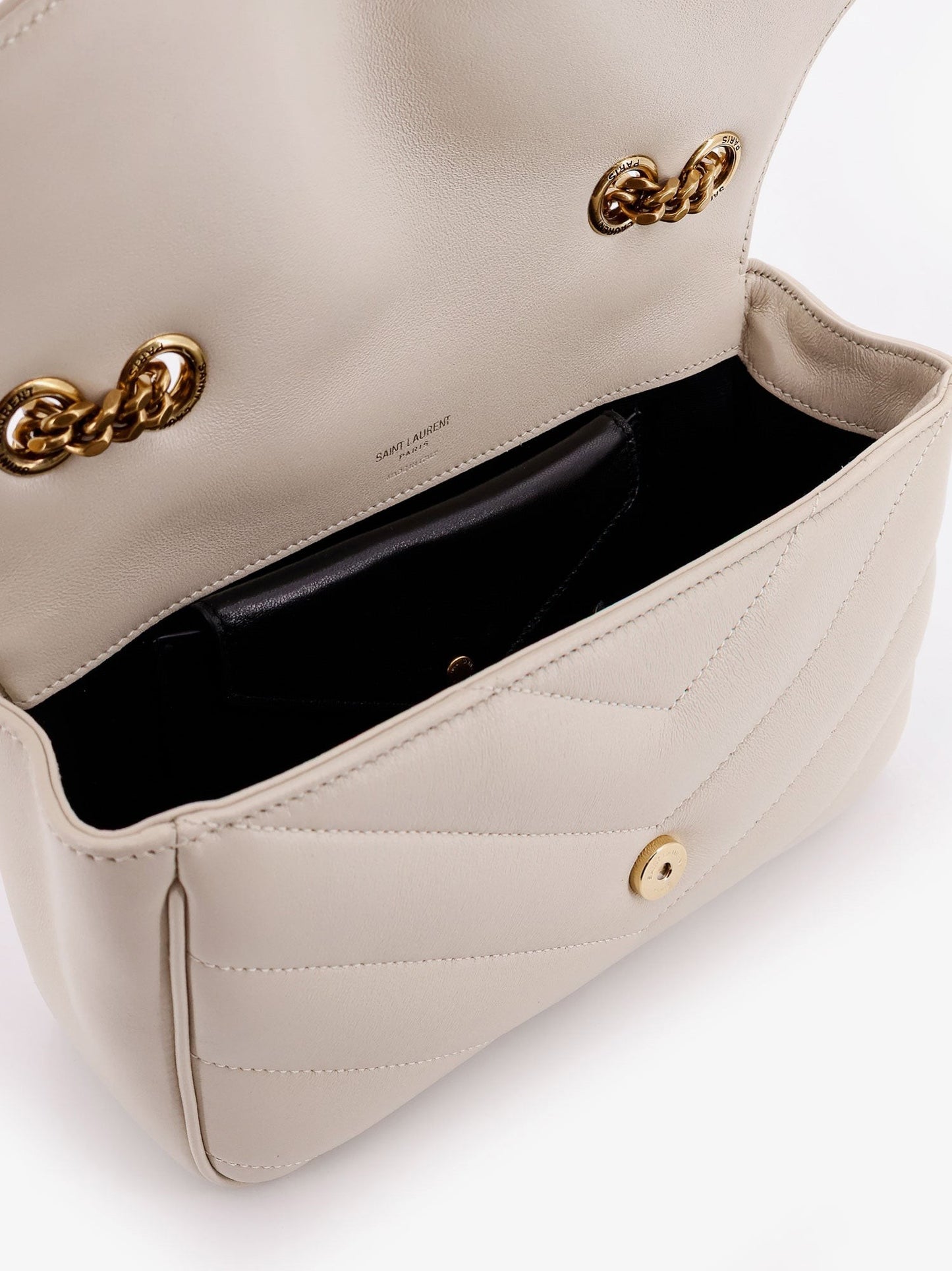 Saint Laurent Loulou small leather shoulder bag with Chevron stitchings