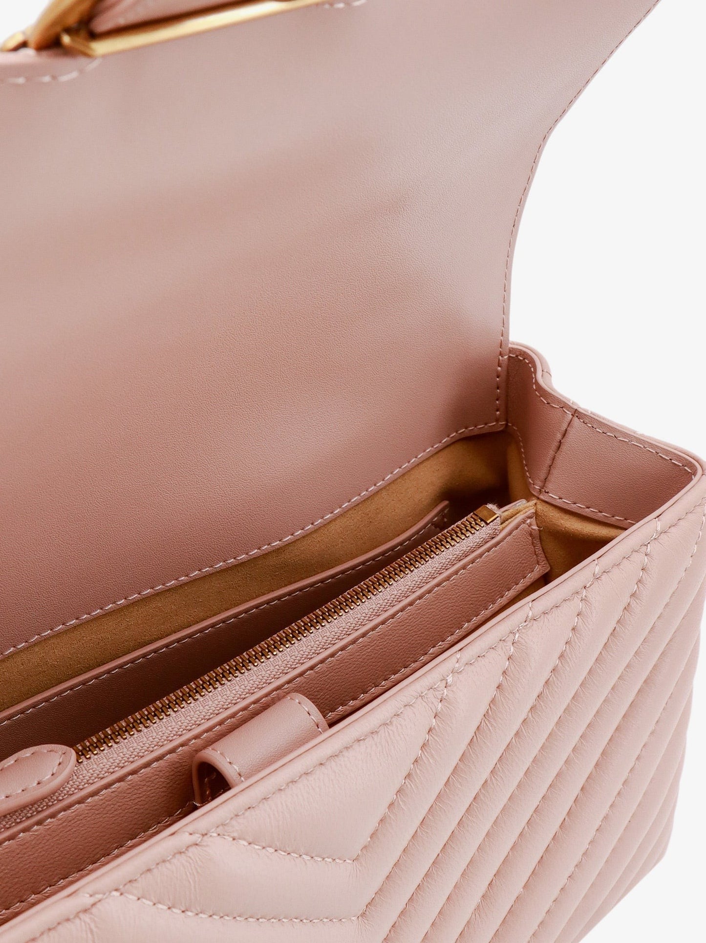 Pinko Love lady matelassã© leather handbag with love birds buckle