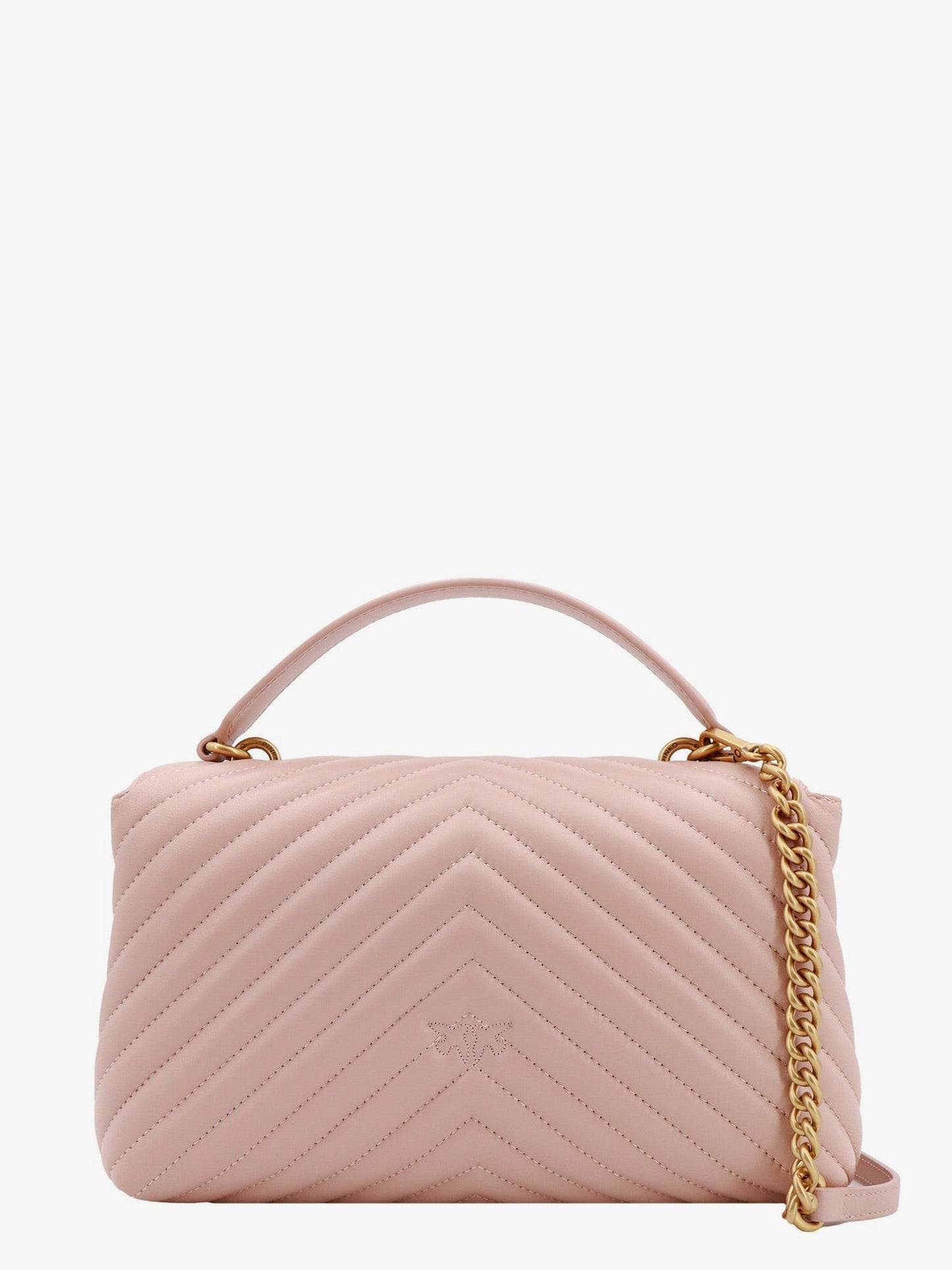 Pinko Love lady matelassã© leather handbag with love birds buckle