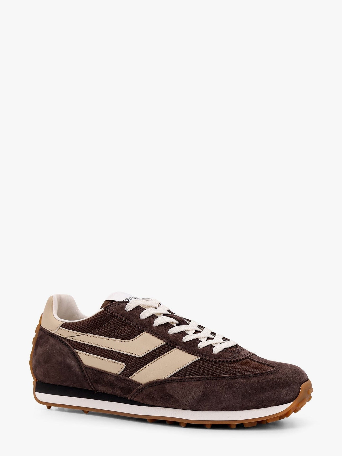 TOM FORD Low-top suede and mesh sneakers