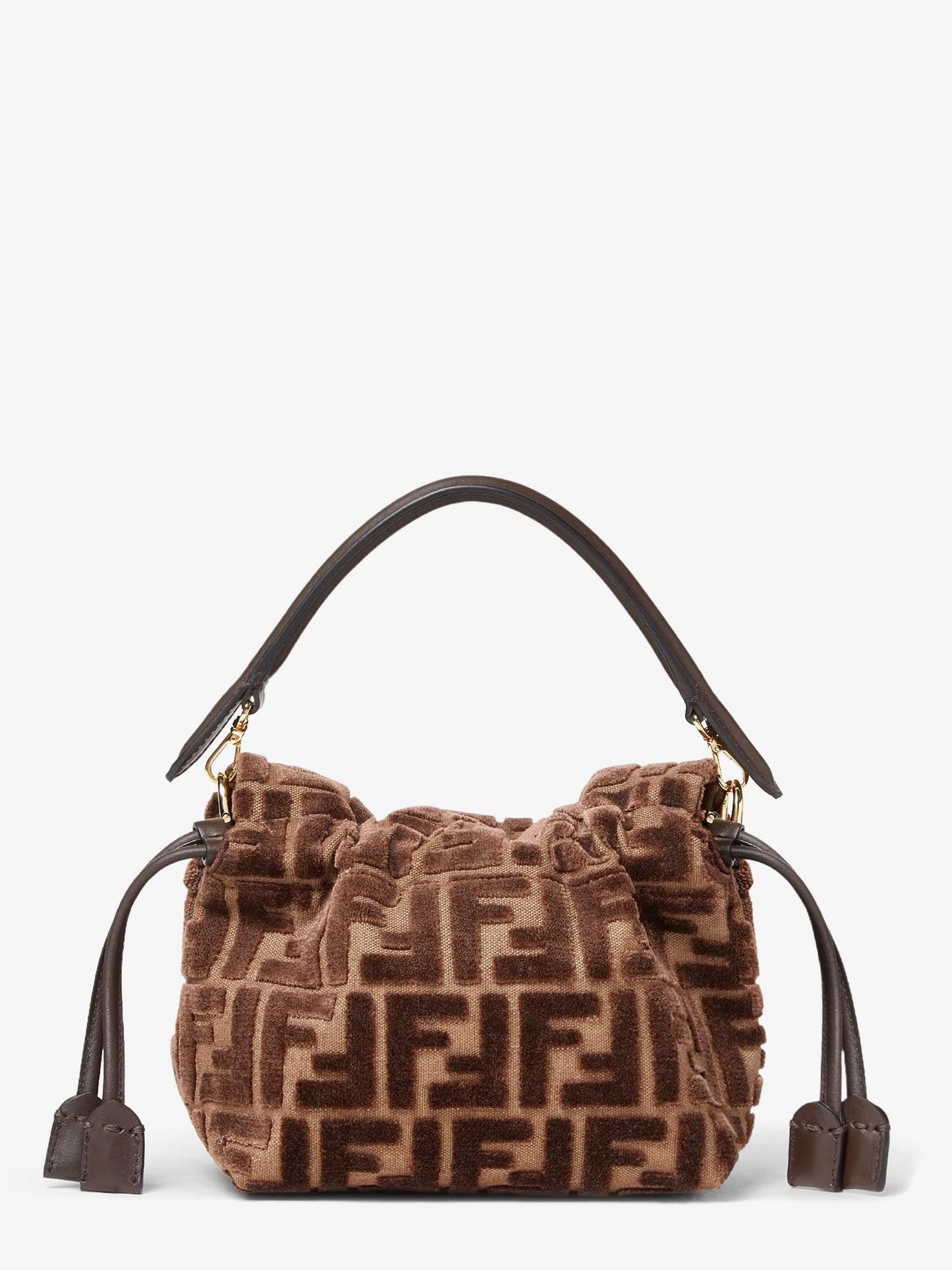 Fendi Mamma Baguette Small FF velvet jacquard crossbody bag