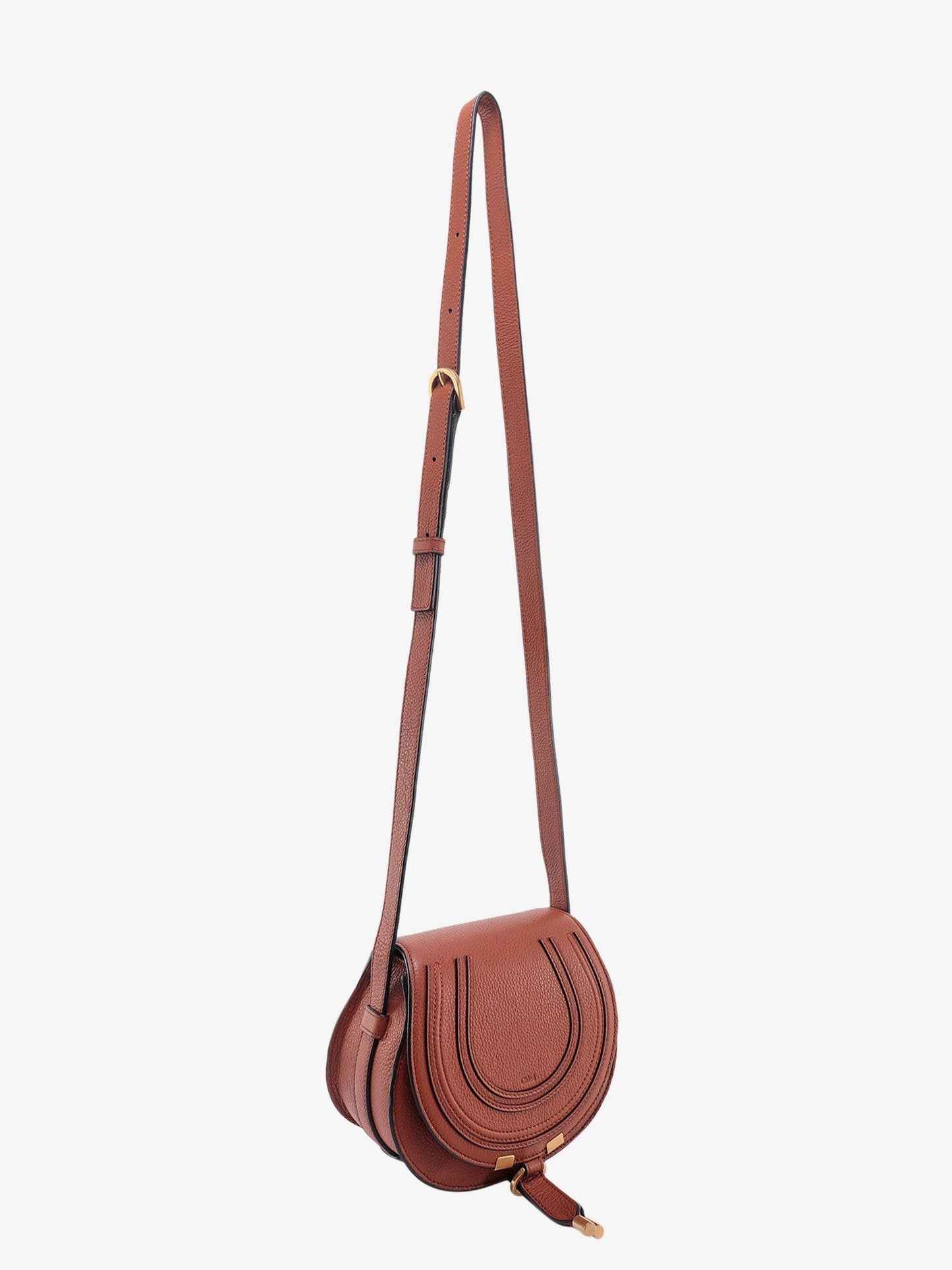 CHLOE' Marcie small leather shoulder bag with logo engraving