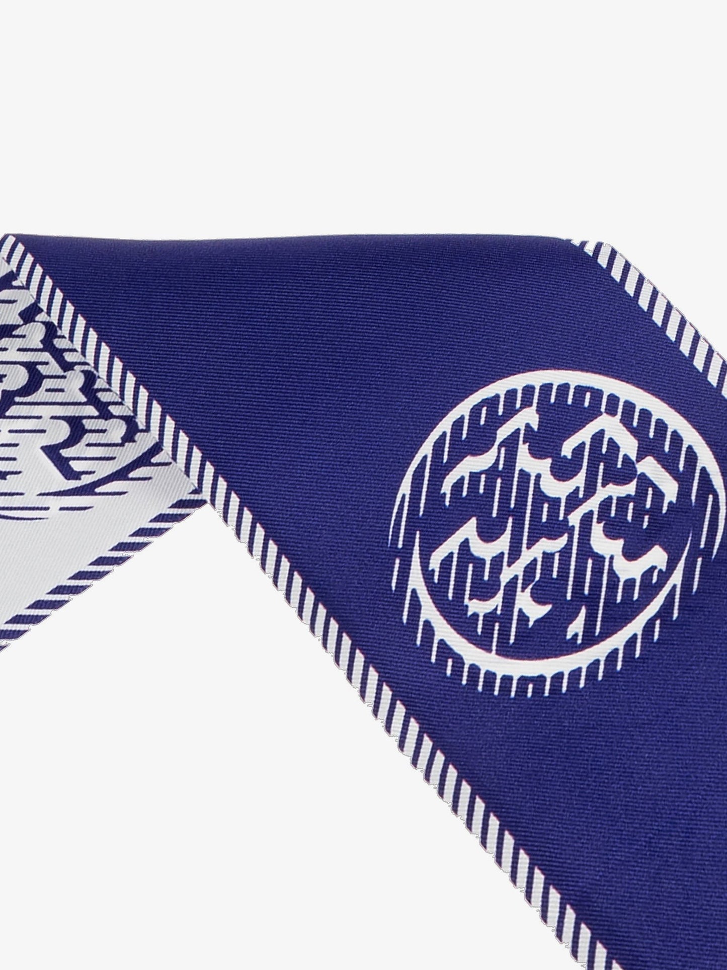 Tory Burch Medallion Logo Ribbon silk tie