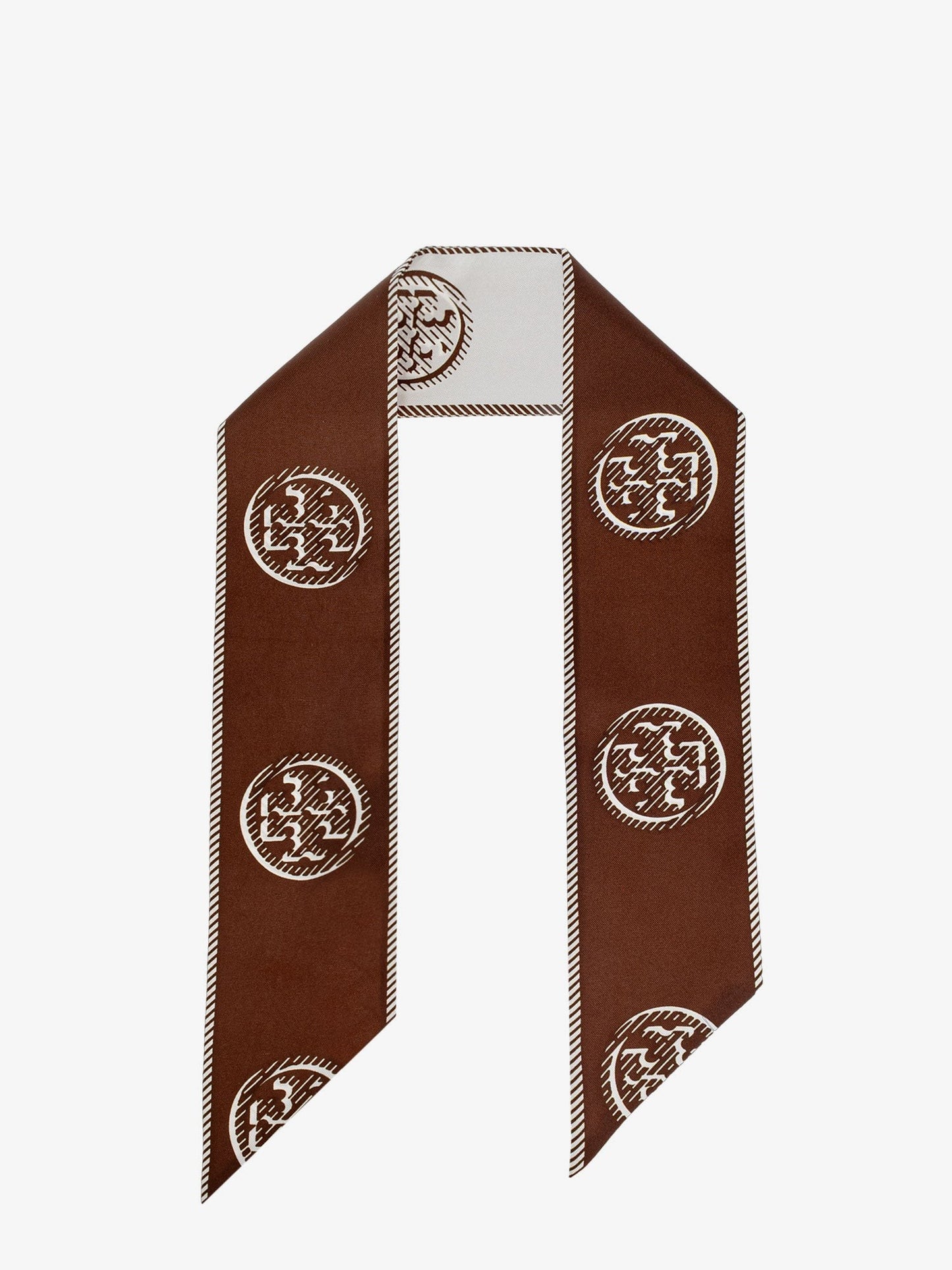 Tory Burch Medallion Logo Ribbon silk tie