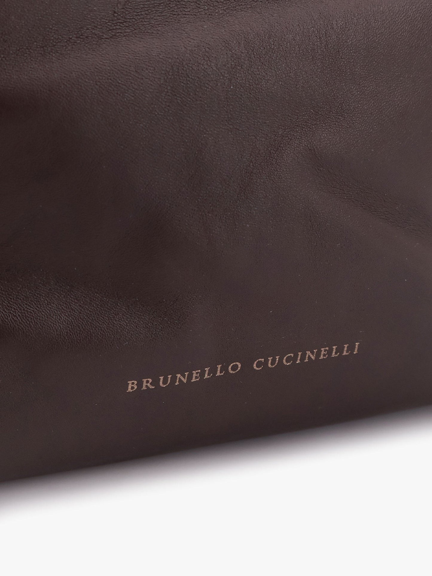 Brunello Cucinelli Mellow Bucket leather handbag with Monili detail