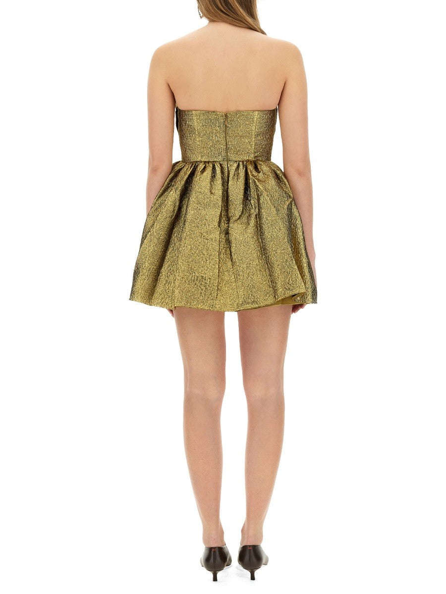 SELF-PORTRAIT METALLIC JACQUARD MINI DRESS
