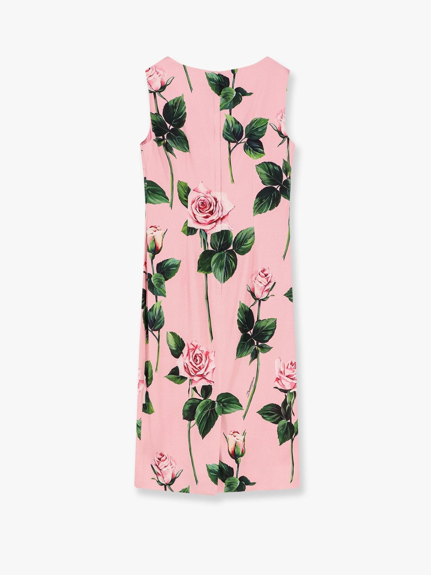 DOLCE e GABBANA Midi dress with roses multicolor print