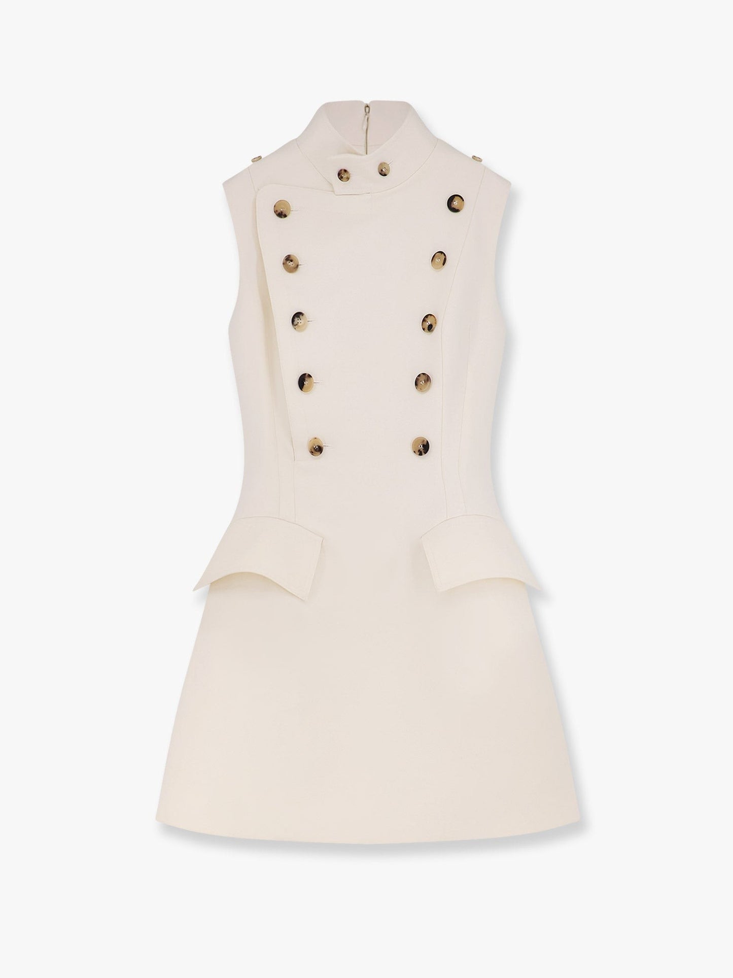 Alexander Mcqueen Mini dress with panier in bone