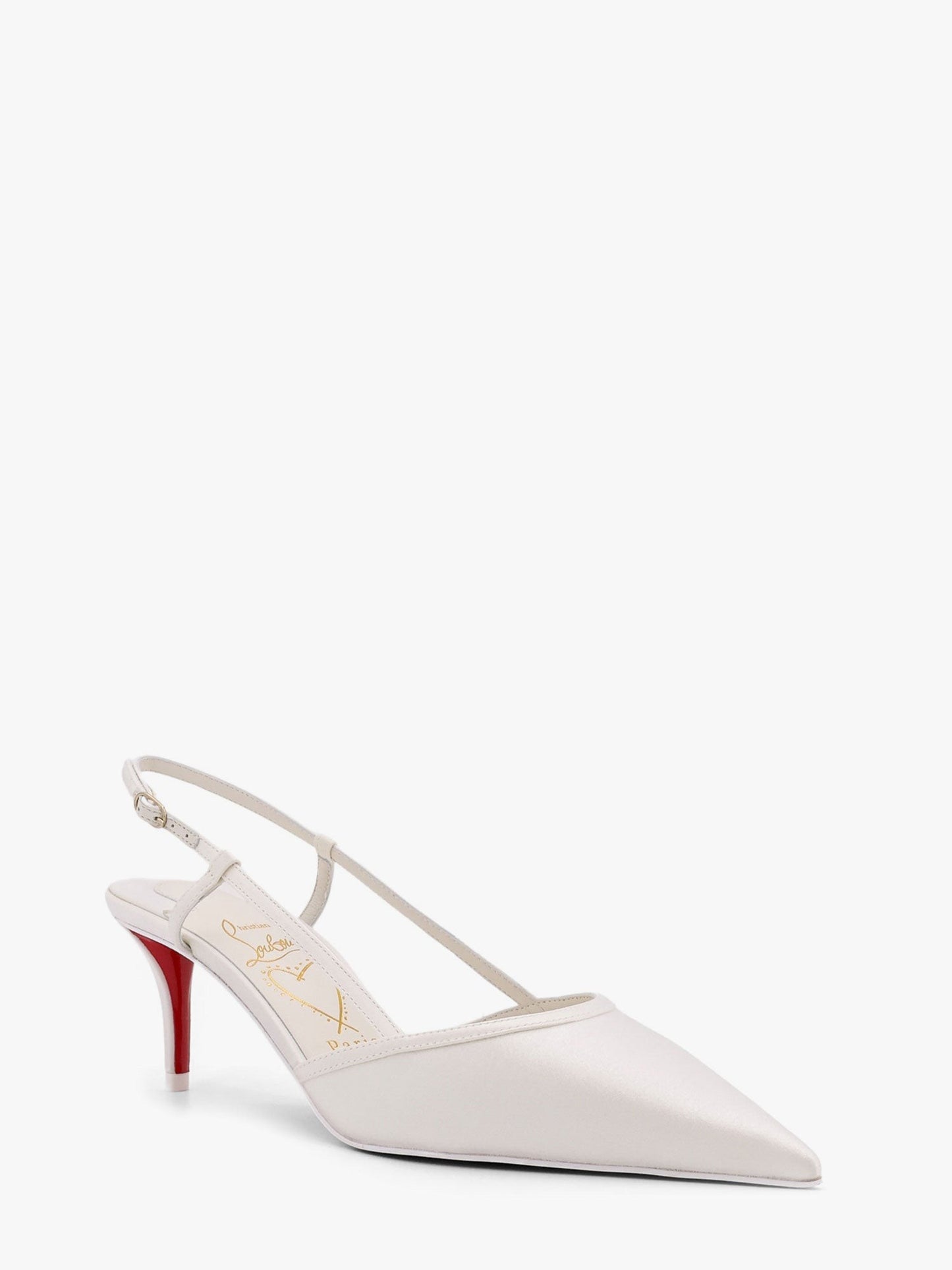CHRISTIAN LOUBOUTIN Miss z sling satin slingback with iconic red sole