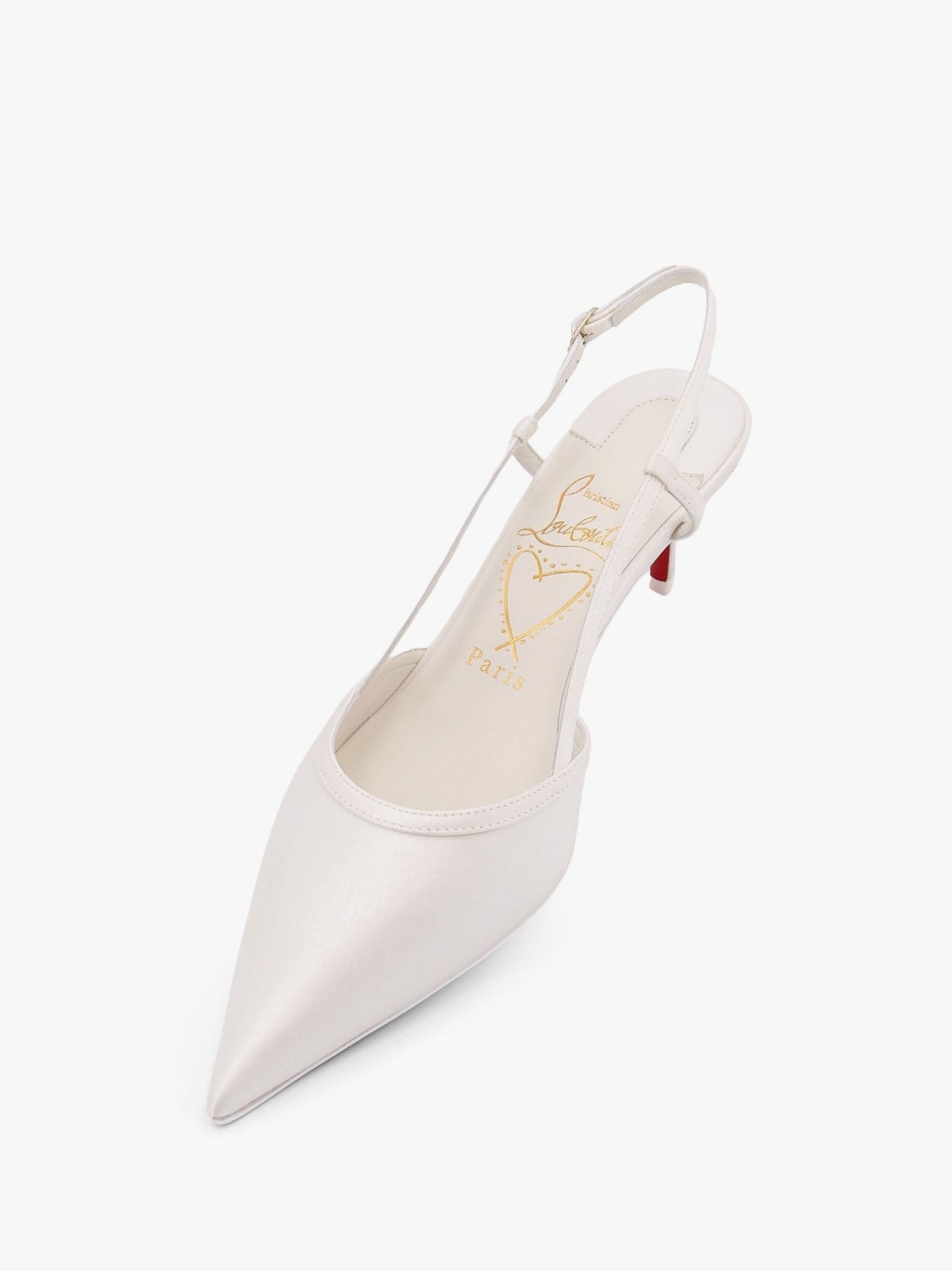 CHRISTIAN LOUBOUTIN Miss z sling satin slingback with iconic red sole