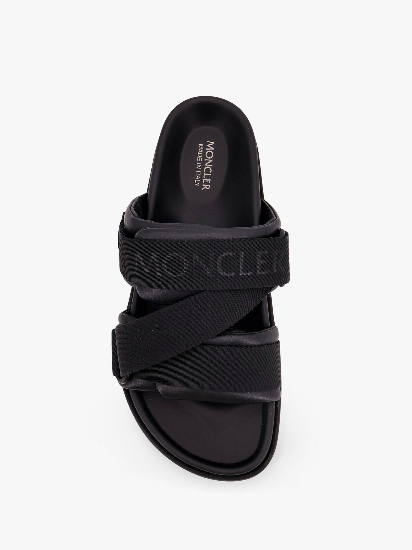 Moncler Mon summer leather sandals with nylon details