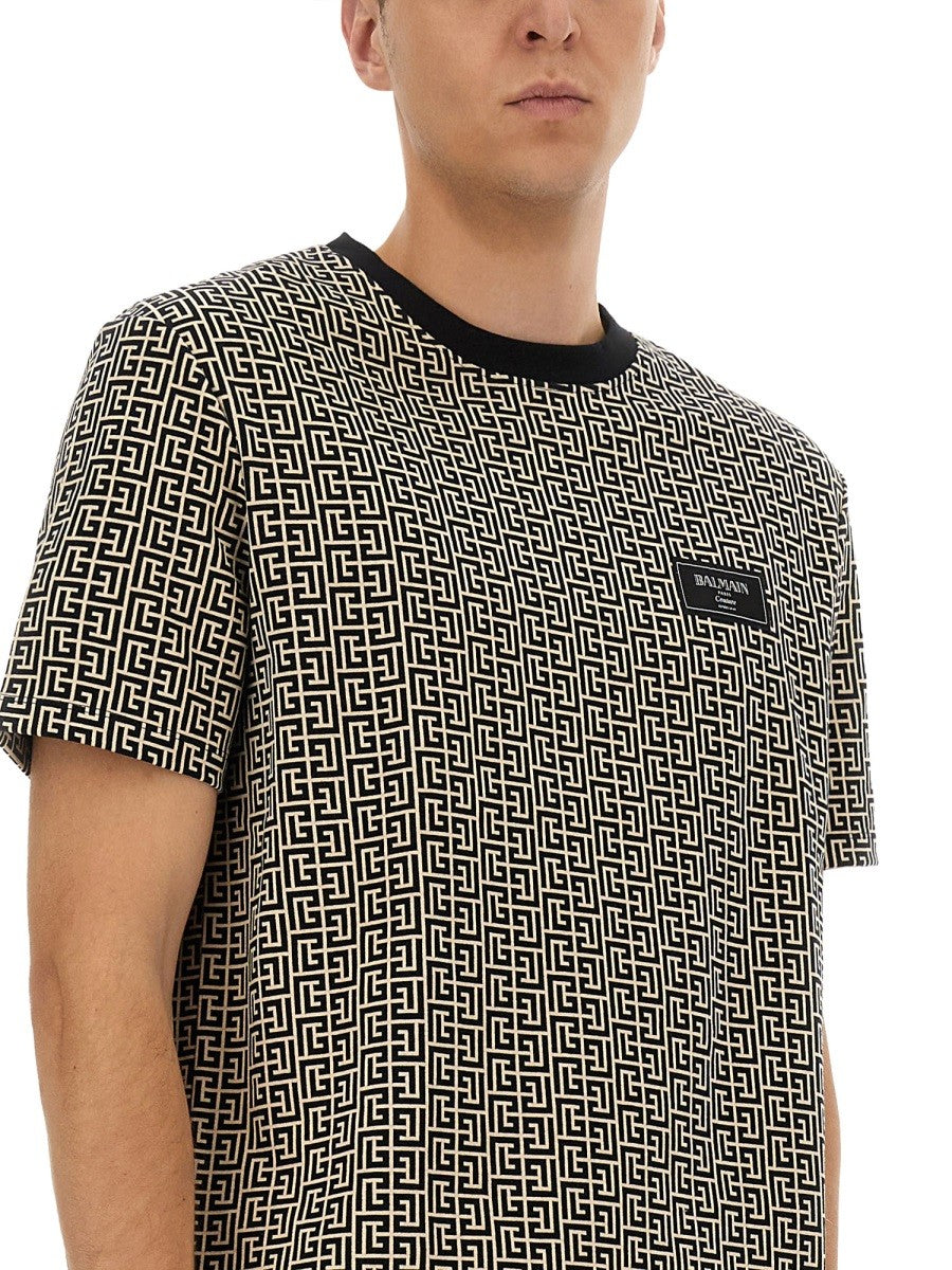 Balmain MONOGRAMMED JACQUARD T-SHIRT