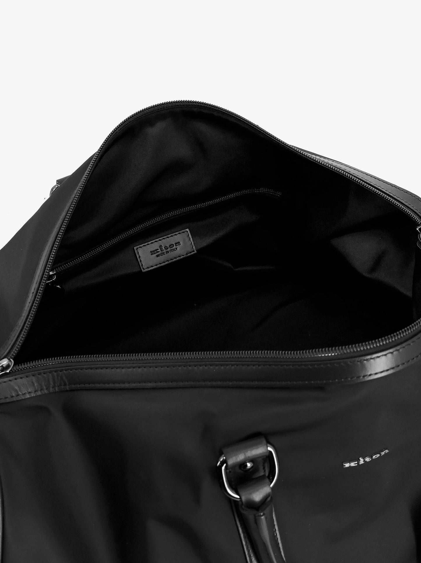 KITON CIRO PAONE Nylon duffle bag with leather inserts