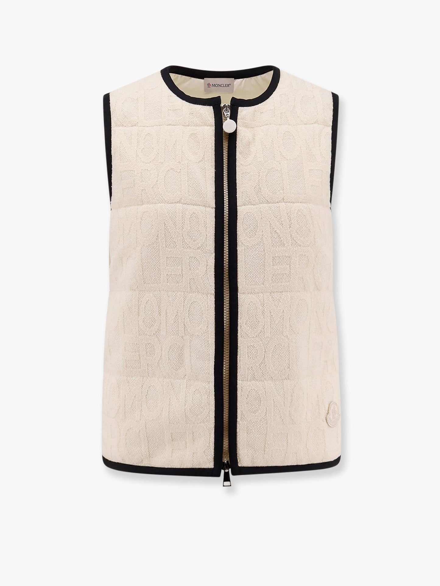Moncler Padded cotton blend vest with all-over logo