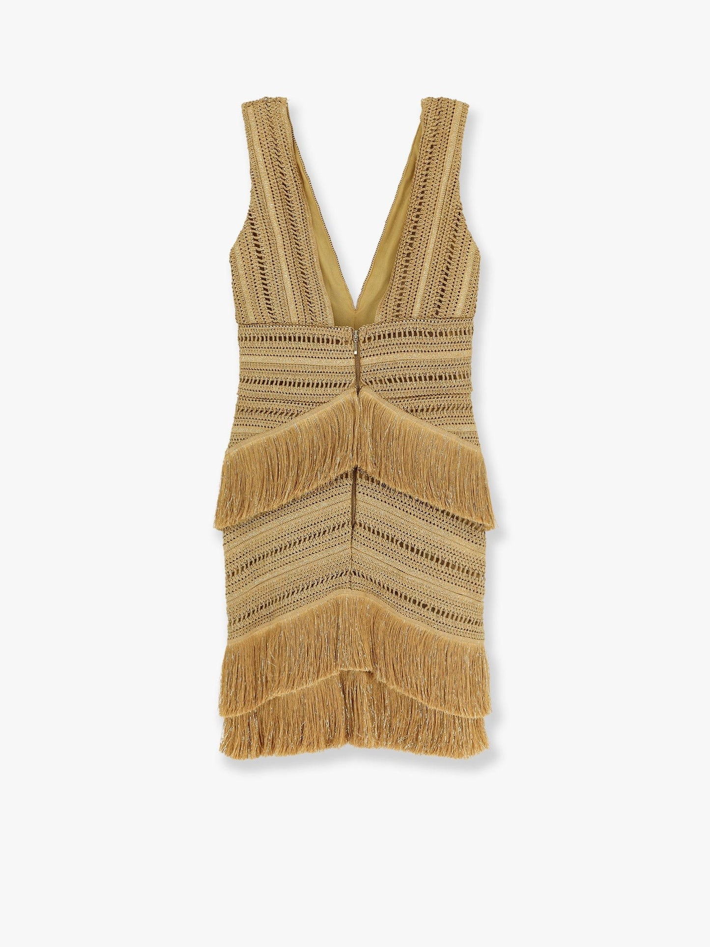PATBO Pampas mini dress with embroidery and fringes
