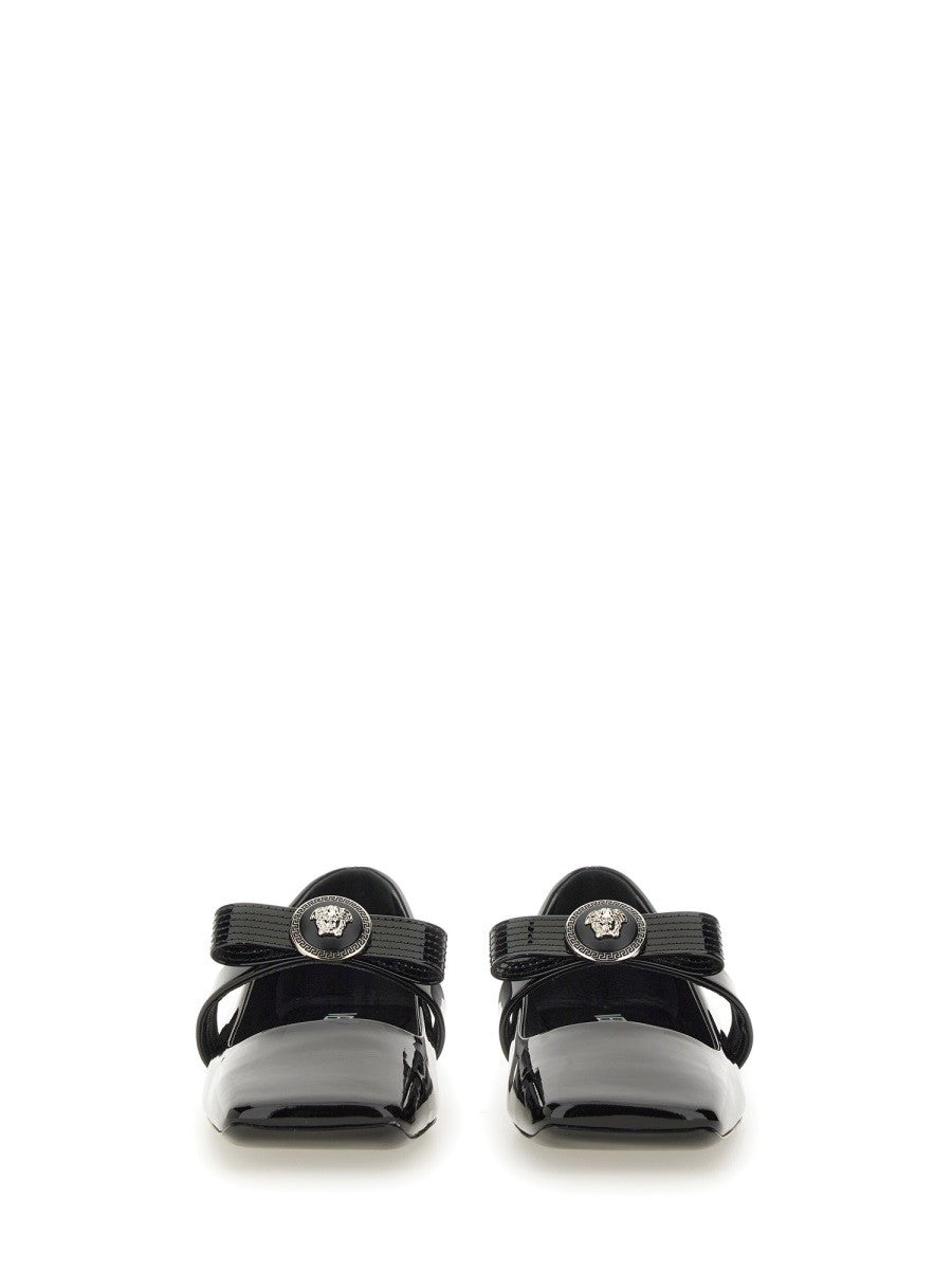 Versace PATENT LEATHER BALLERINA "GIANNI RIBBON"