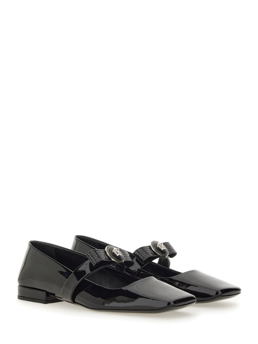 Versace PATENT LEATHER BALLERINA "GIANNI RIBBON"