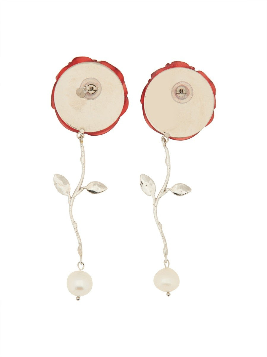 MAGDA BUTRYM PEARL AND ROSE EARRINGS