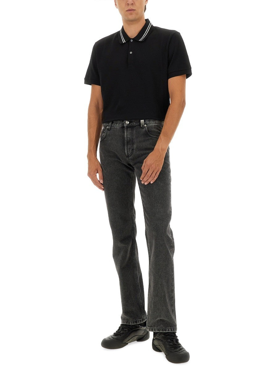 Alexander Mcqueen POLO SHIRT WITH LOGO ON THE COLLAR