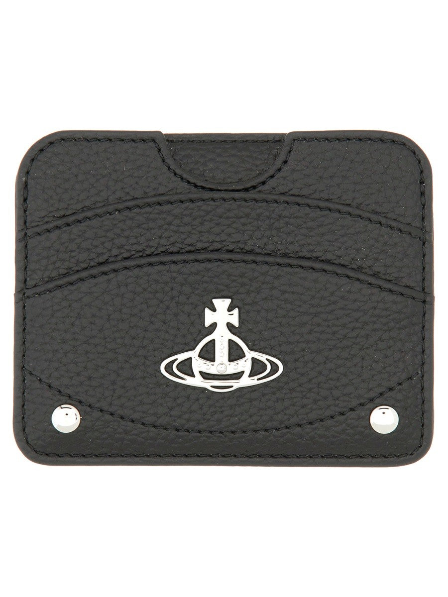 Vivienne Westwood PORTACARTE A MEZZA LUNA CON LOGO "ORB"
