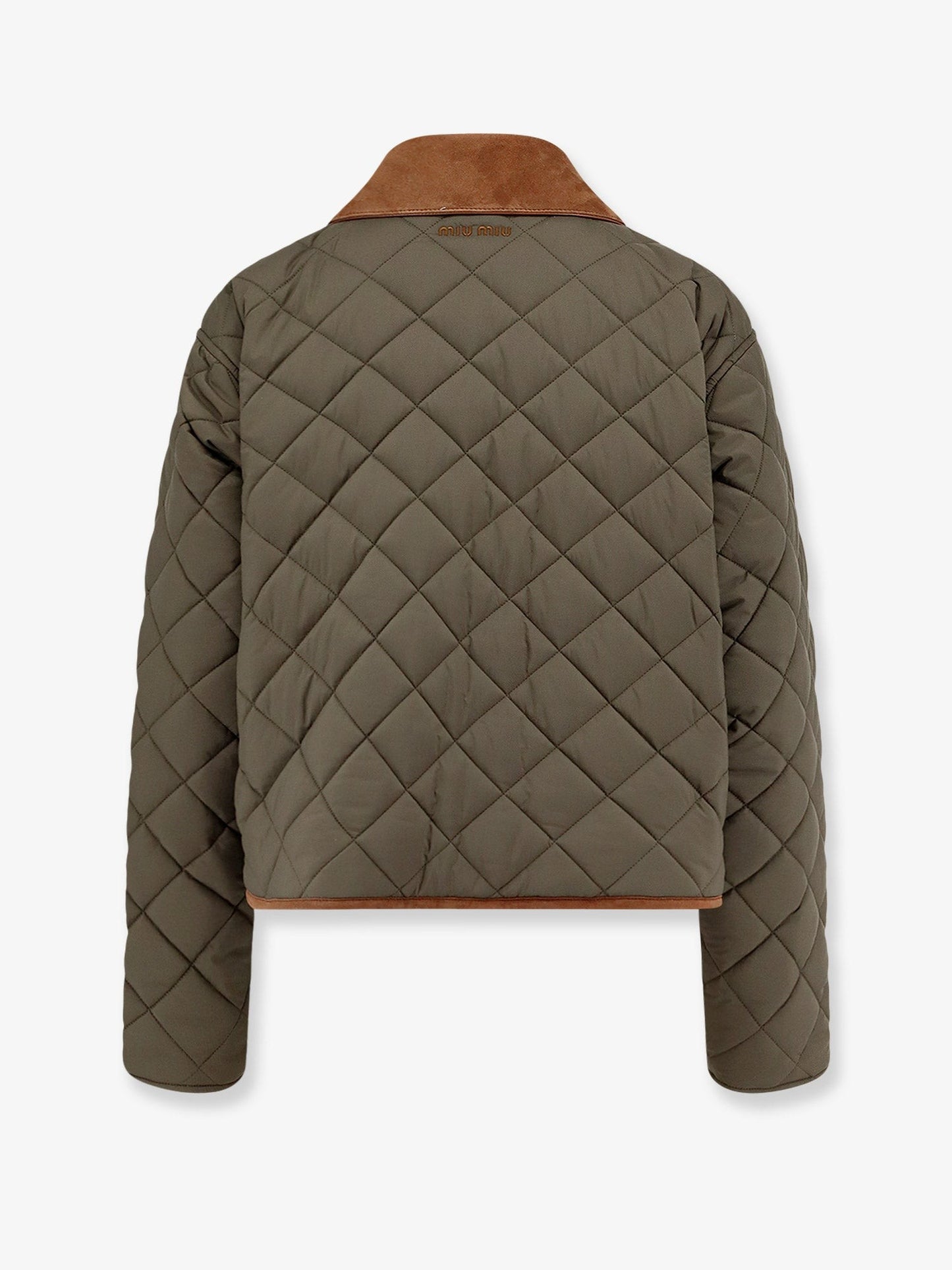 Miu Miu Quilted nylon jacket with suede details