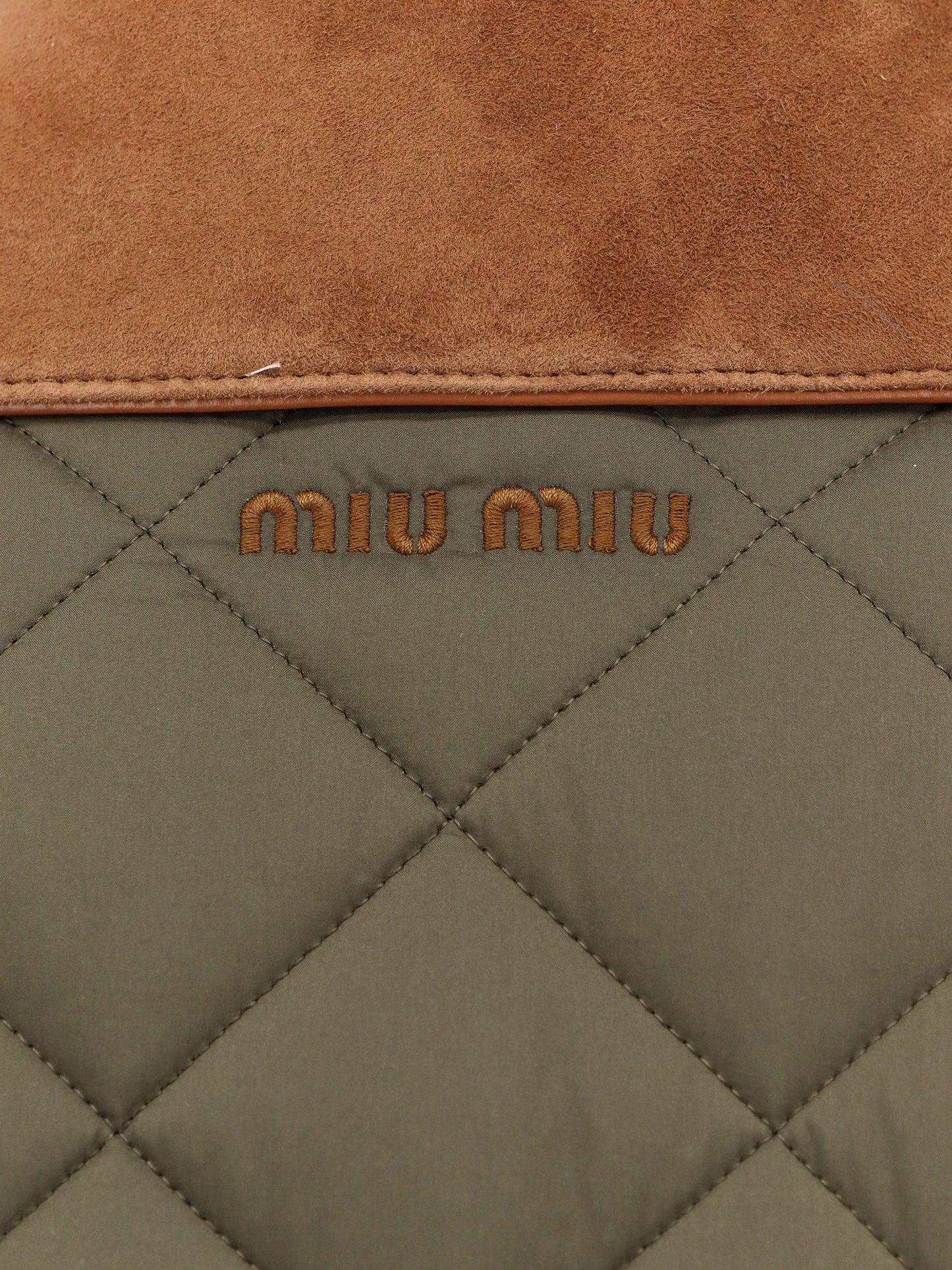 Miu Miu Quilted nylon jacket with suede details