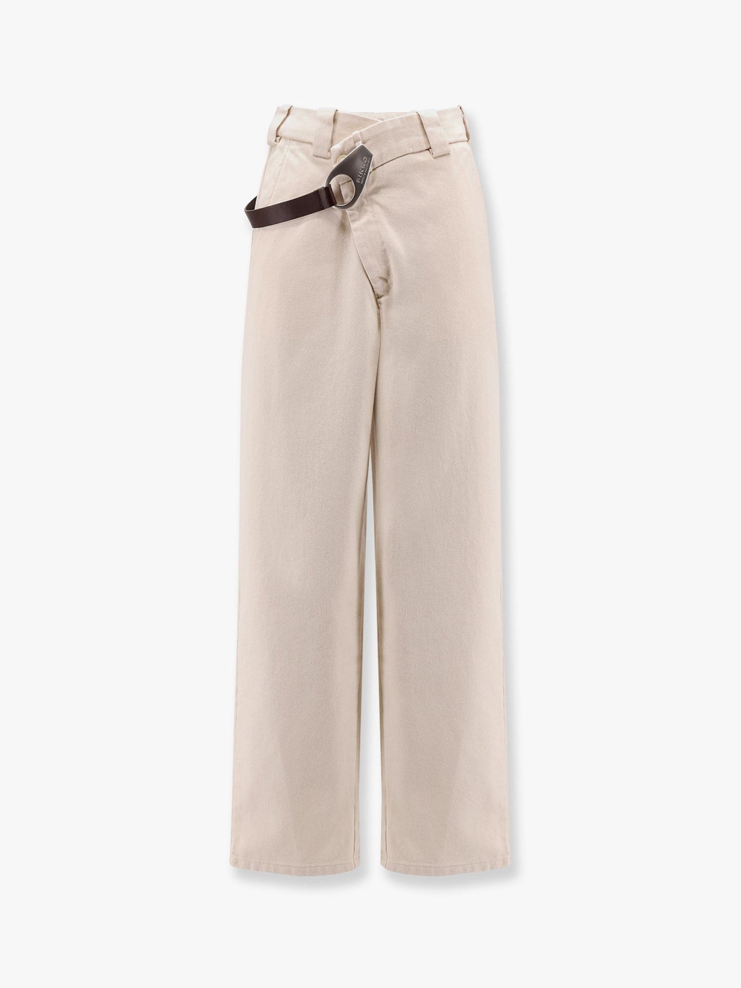 Pinko Reimagine by Pinko X Patrick McDowell cotton trousers with crossover and belt