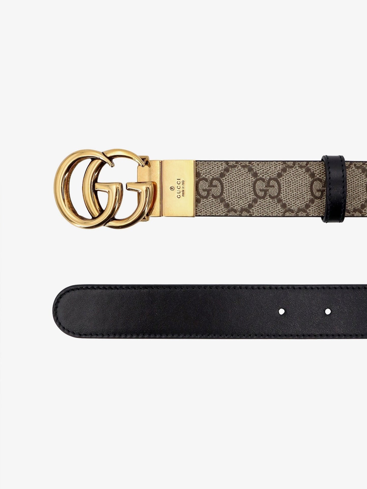 Gucci Reversible gg supreme fabric and leather belt