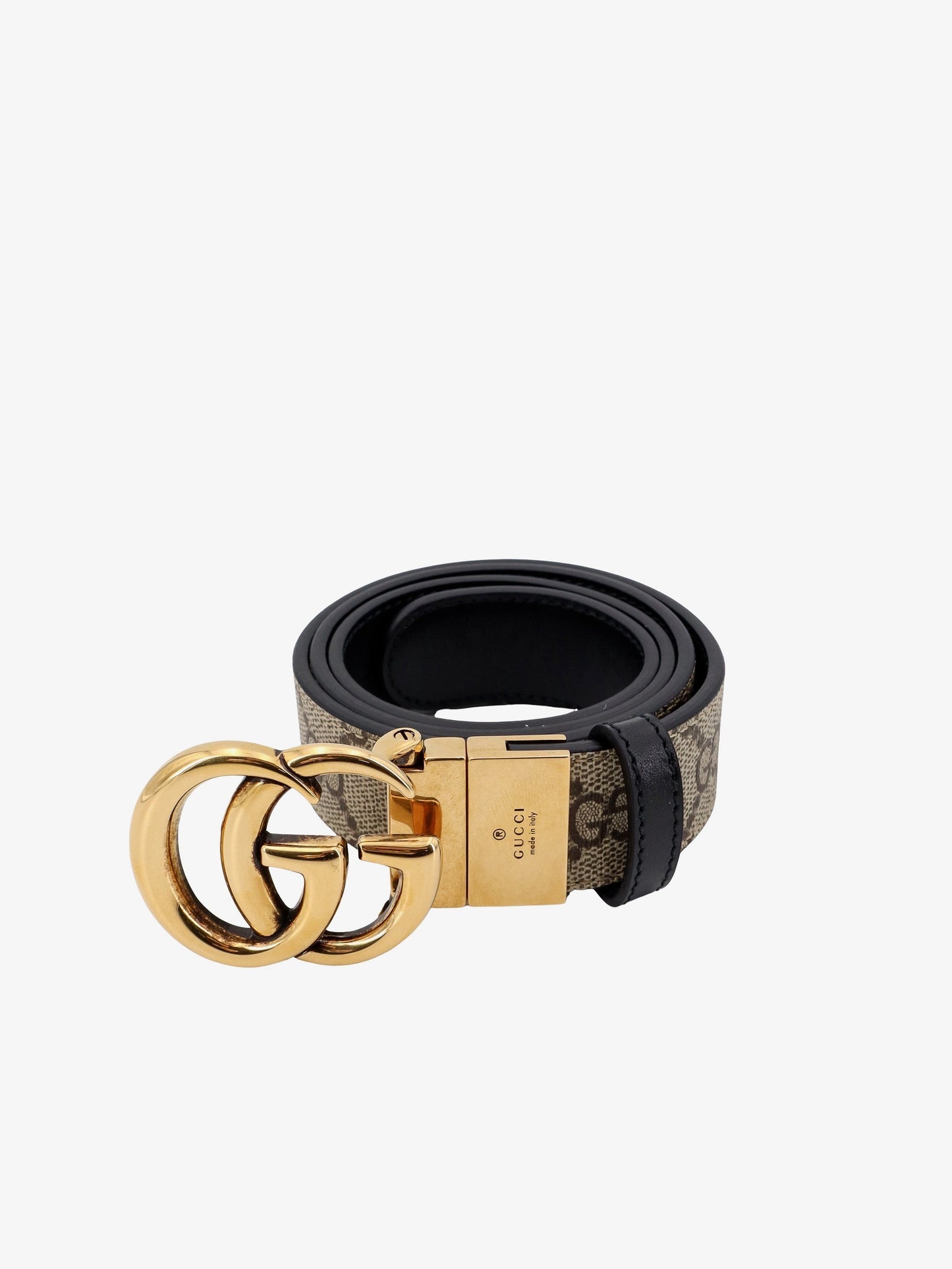 Gucci Reversible gg supreme fabric and leather belt
