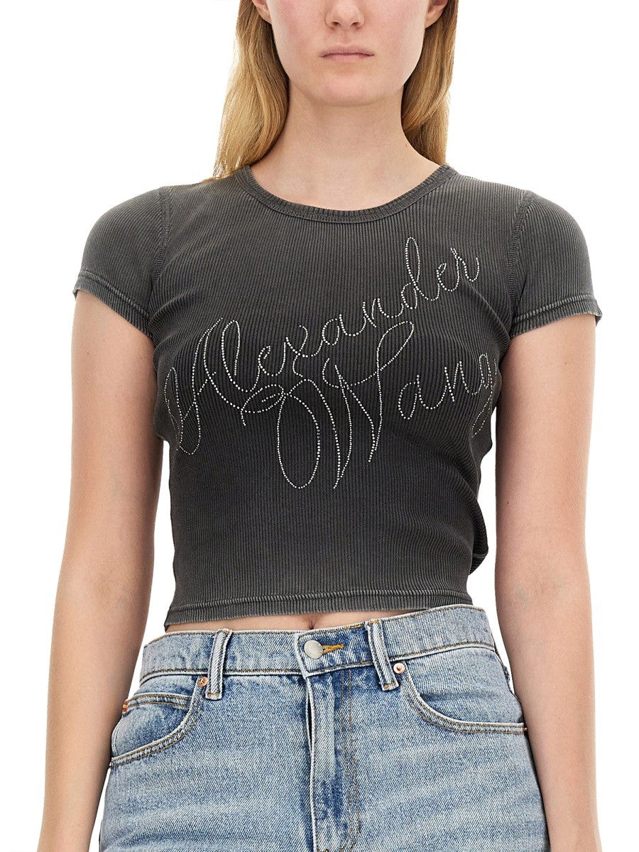 Alexander Wang RHINESTONE LOGO T-SHIRT