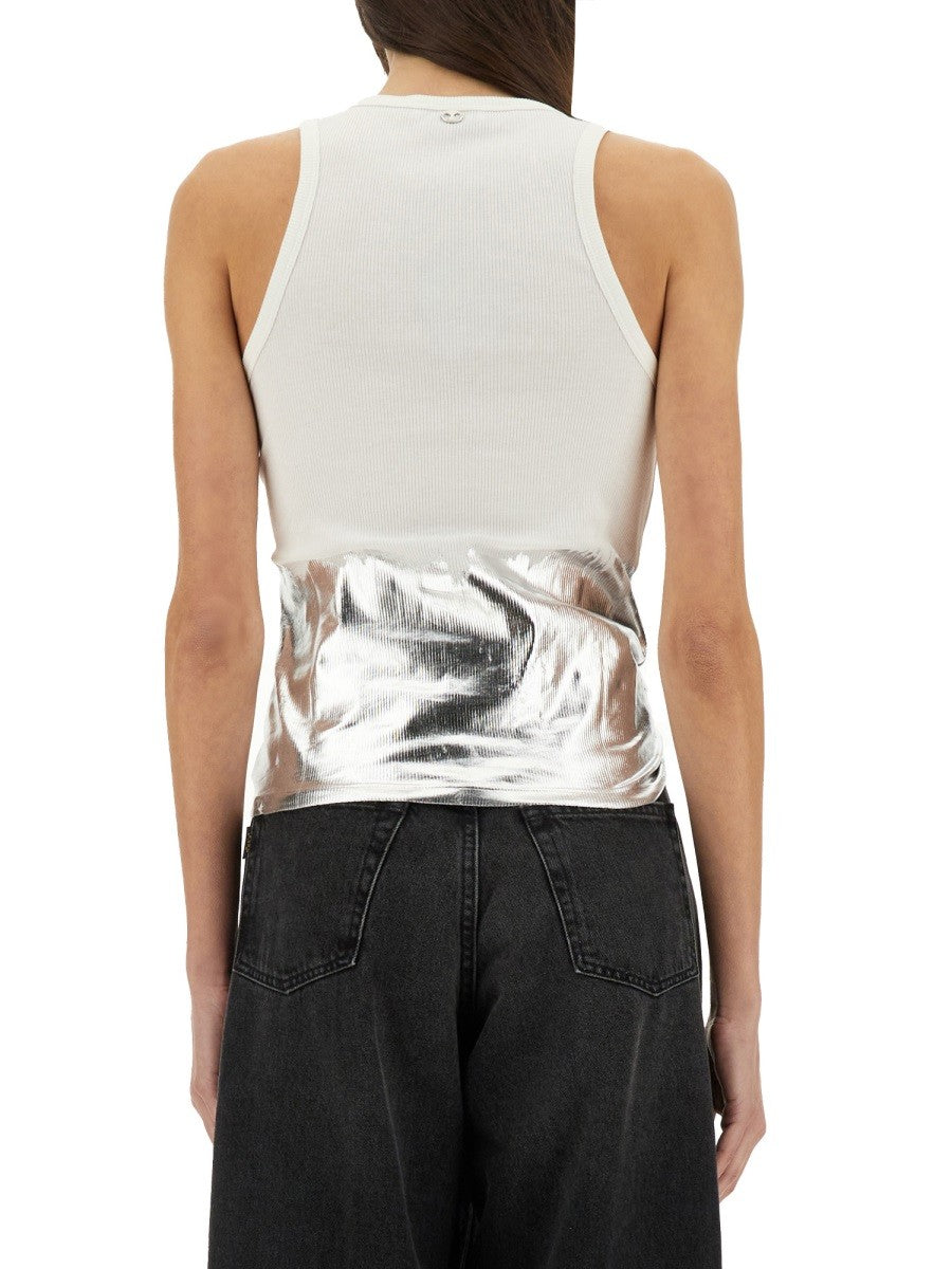 RABANNE RIBBED TOP WITH PIERCING APPLIQUE