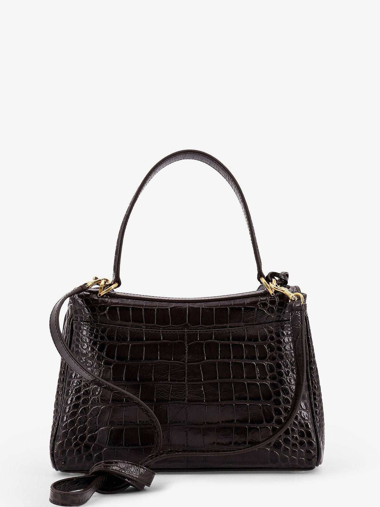 Balenciaga Rodeo leather shoulder bag with croco effect