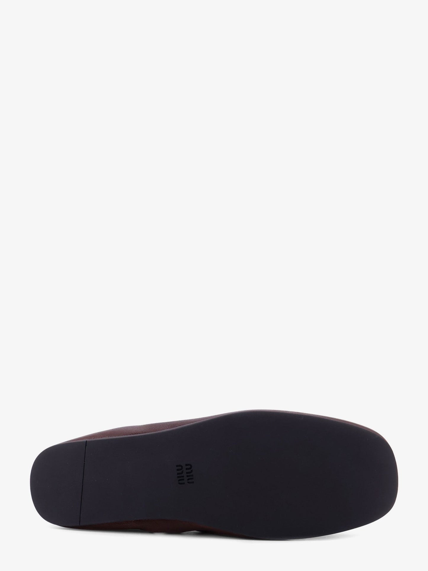 Miu Miu Ruches leather loafers with lettering logo