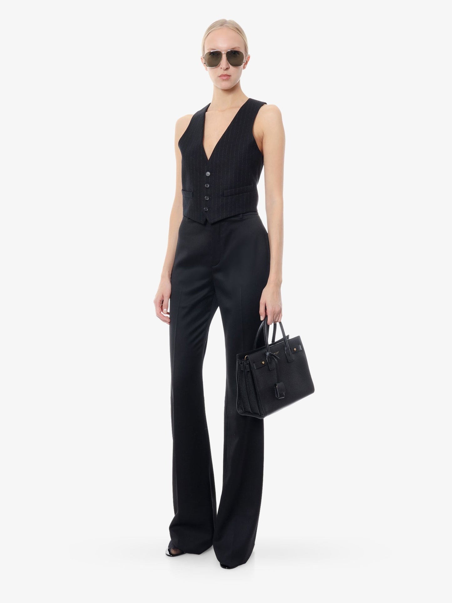 Saint Laurent Sac De Jour Baby textured leather crossbody bag