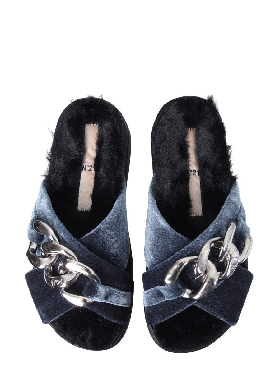 N°21 SANDALS WITH OVERSIZED CHAIN