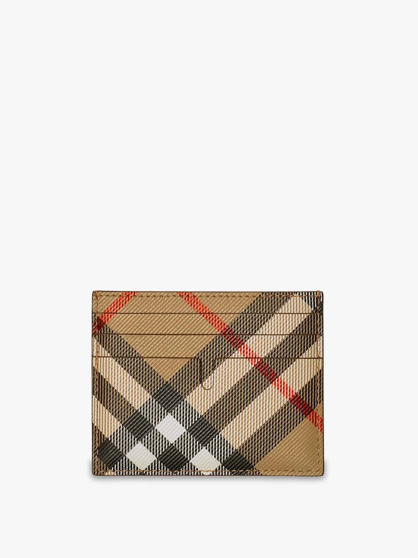 Burberry Sandon coated canvas card holder with check pattern