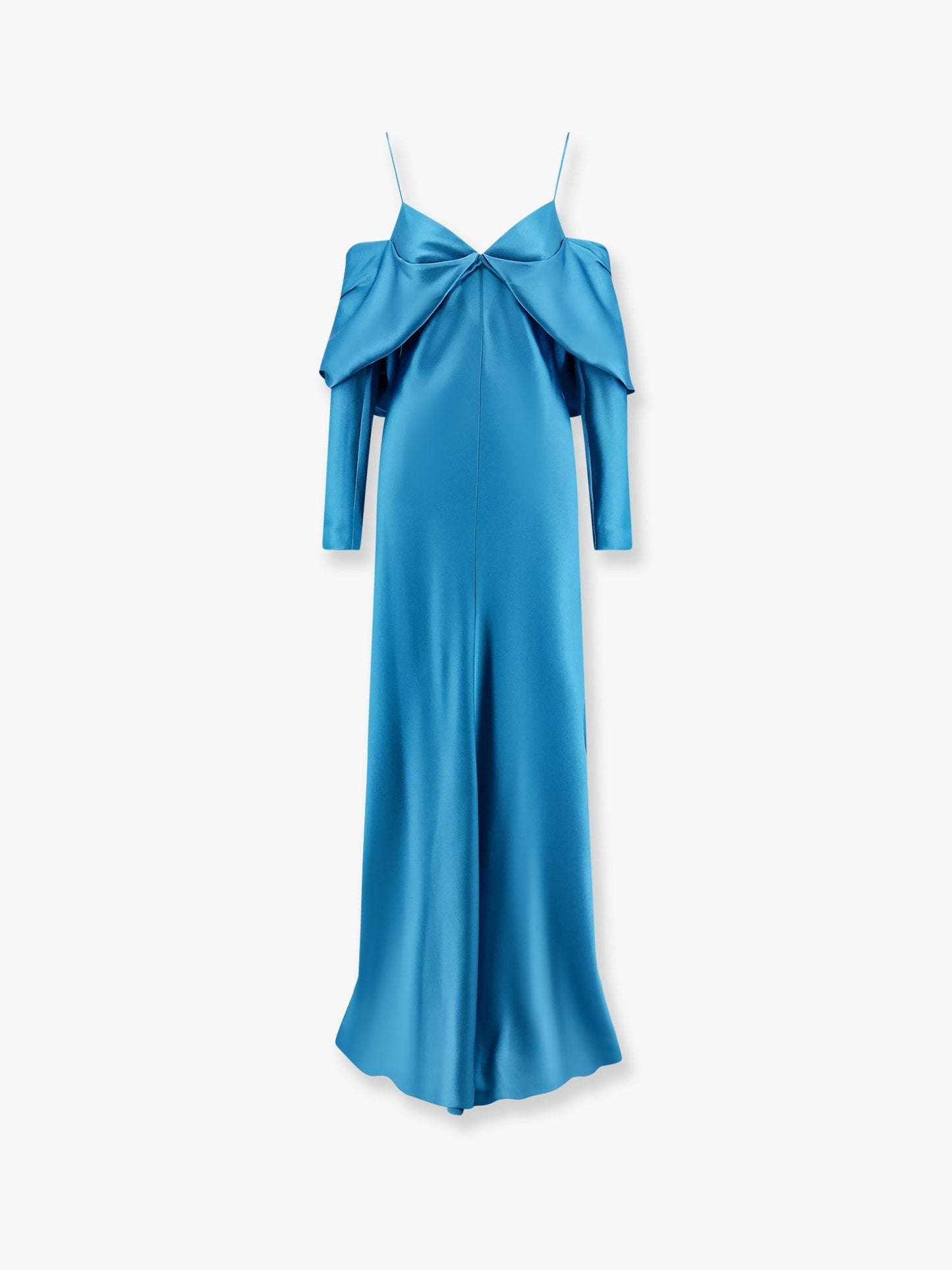 alberta ferretti Satin long dress with bow on the back