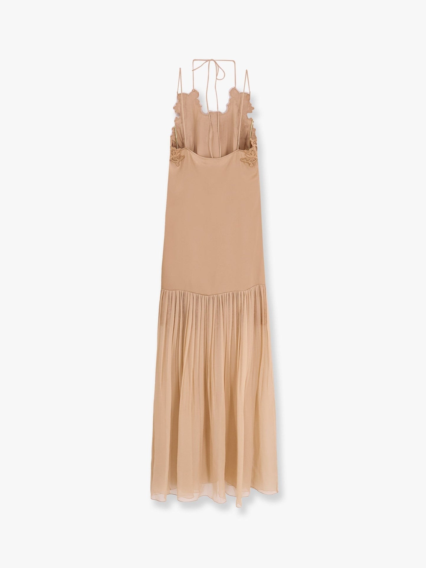 alberta ferretti Satin long dress with silk skirt