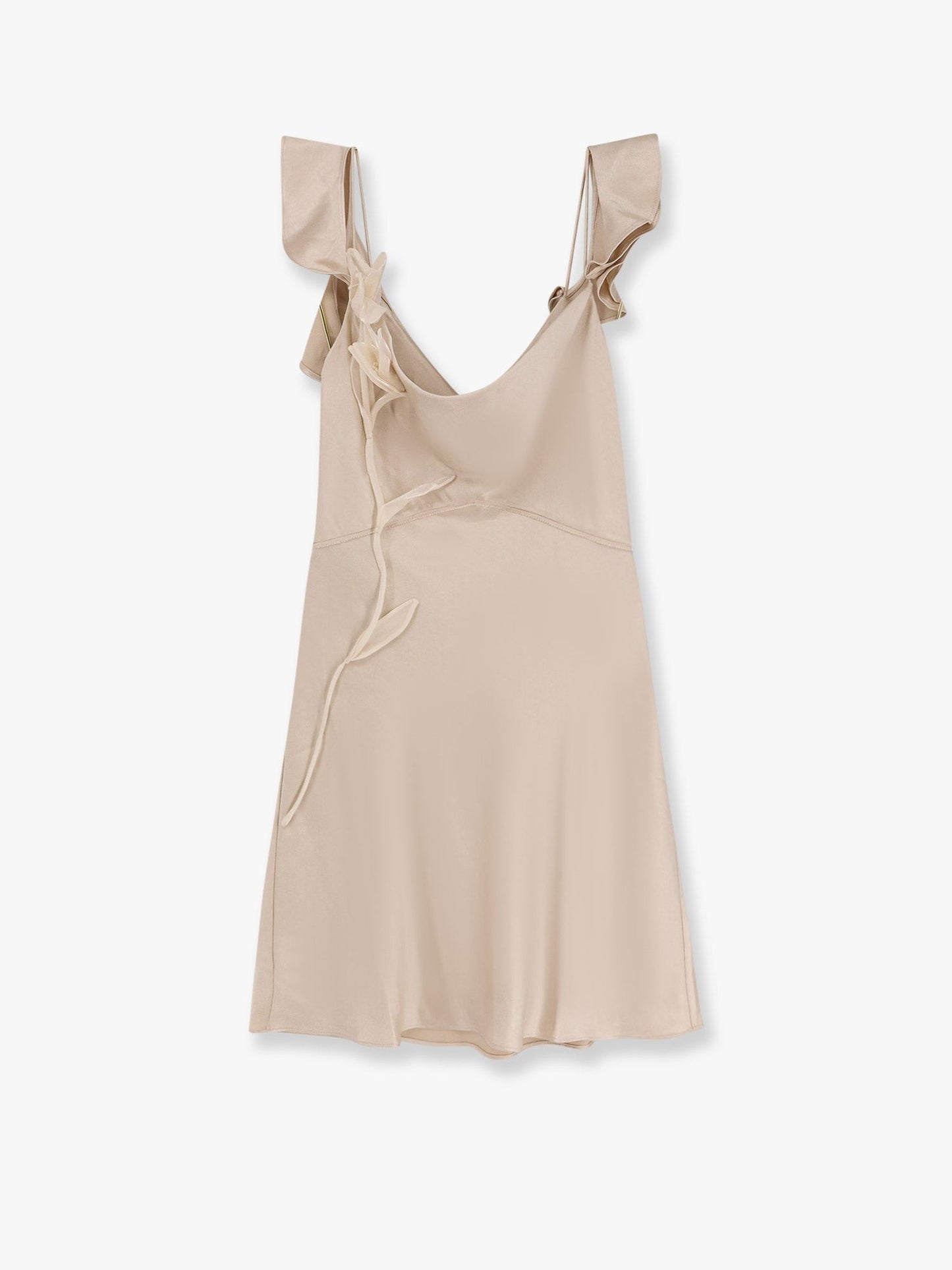 SELF PORTRAIT Satin mini dress with floral etails