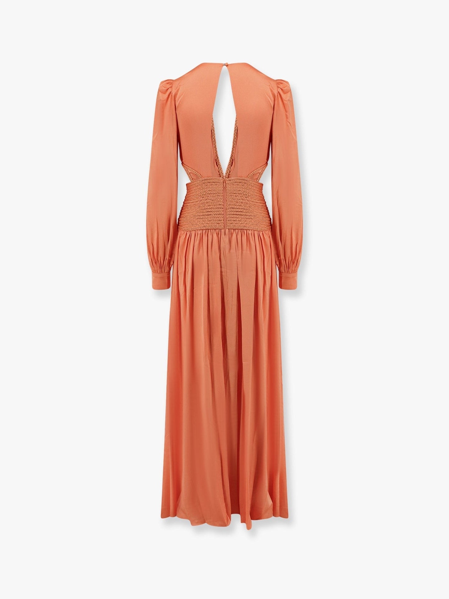 PATBO Satin sunset long dress with cut-out details