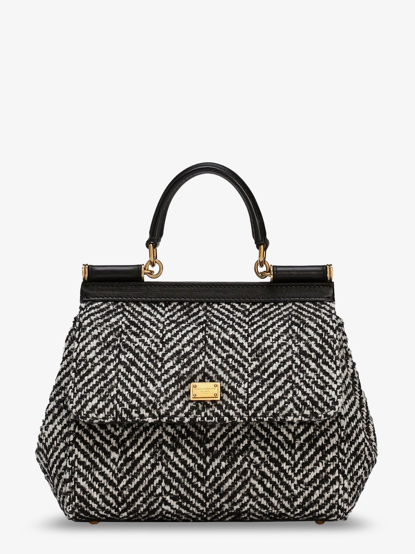 Dolce & Gabbana Sicily Medium chevron fabric shoulder bag