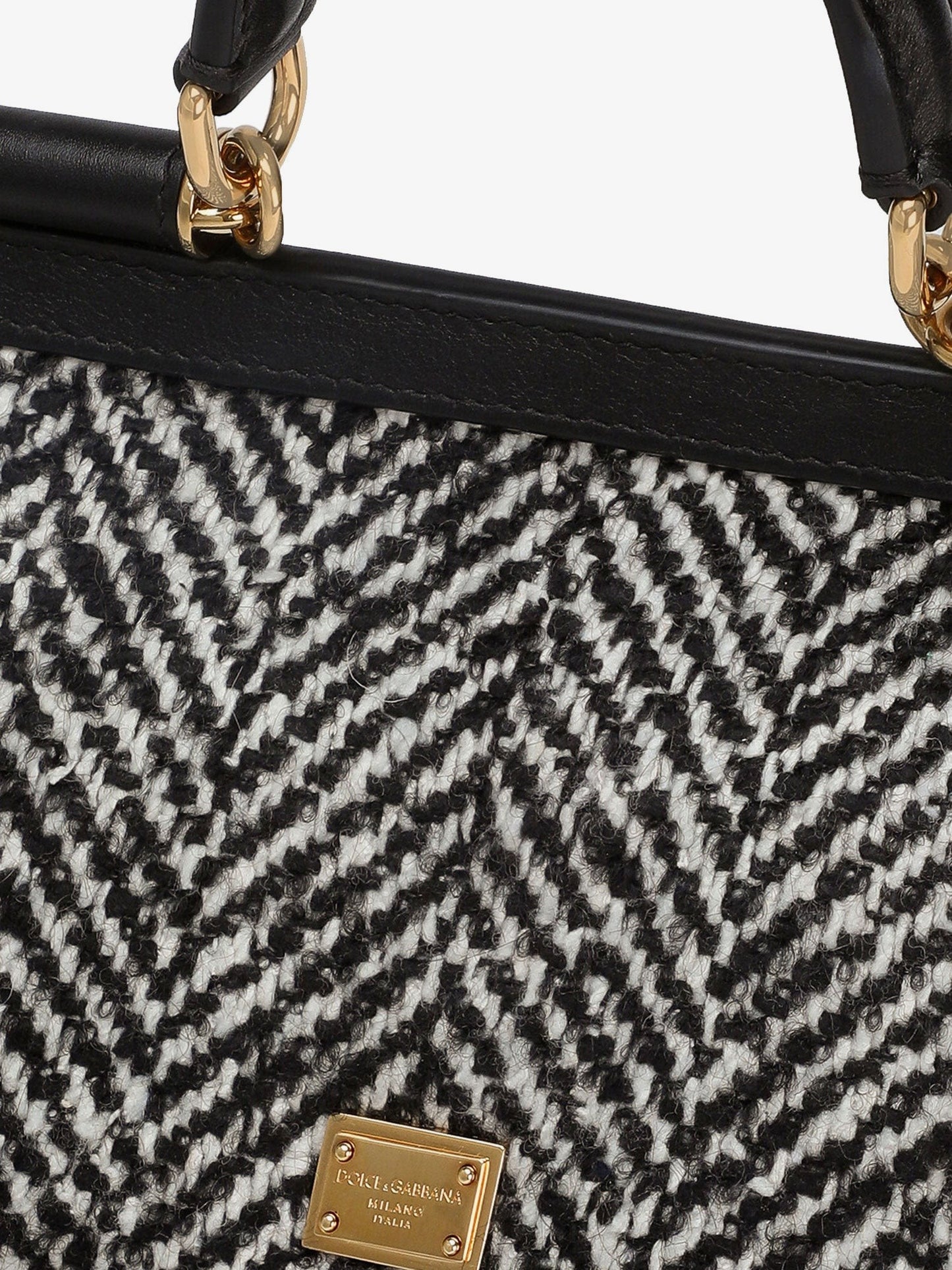 Dolce & Gabbana Sicily Medium chevron fabric shoulder bag