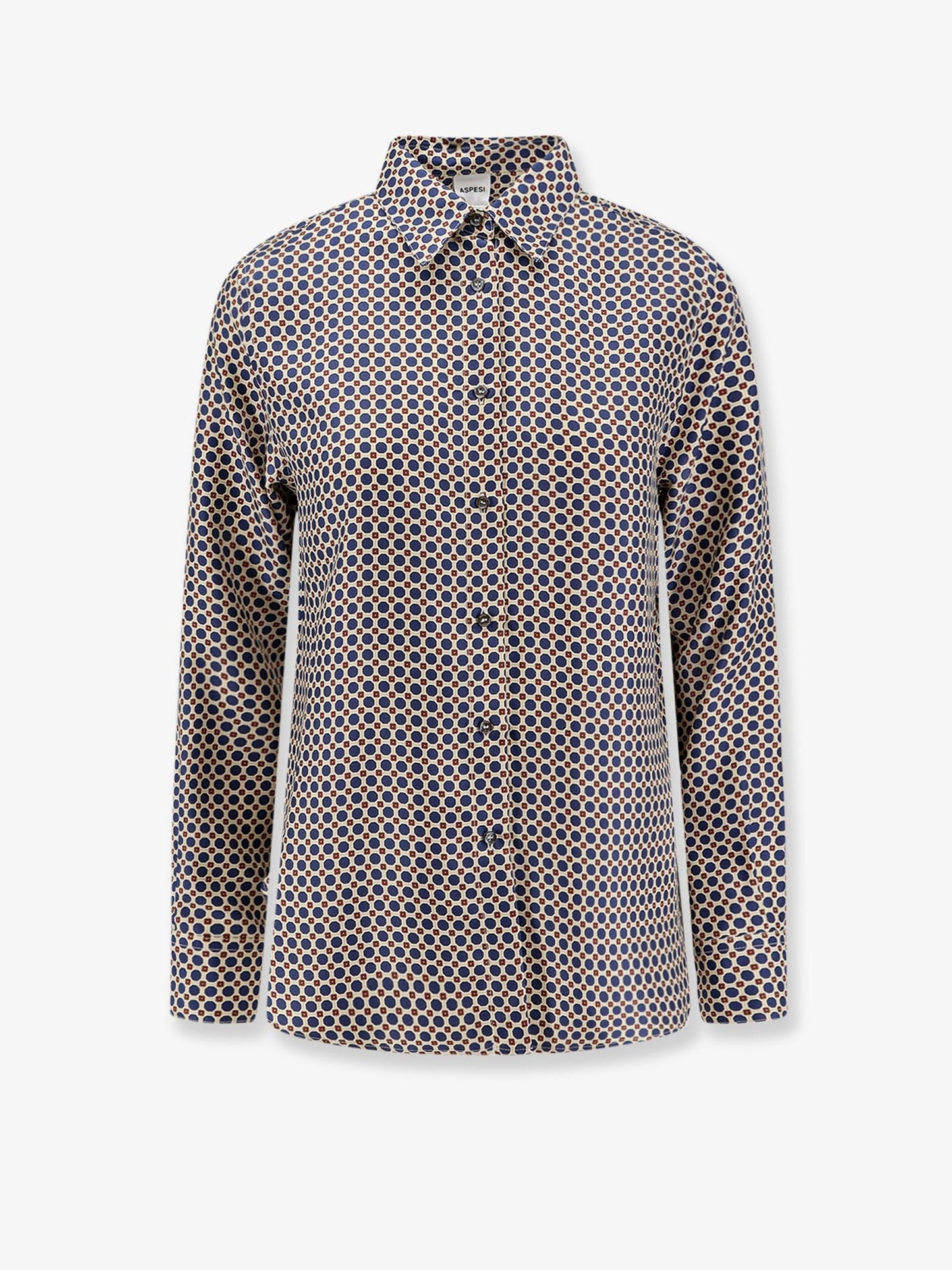 ASPESI Silk shirt with micro-pattern