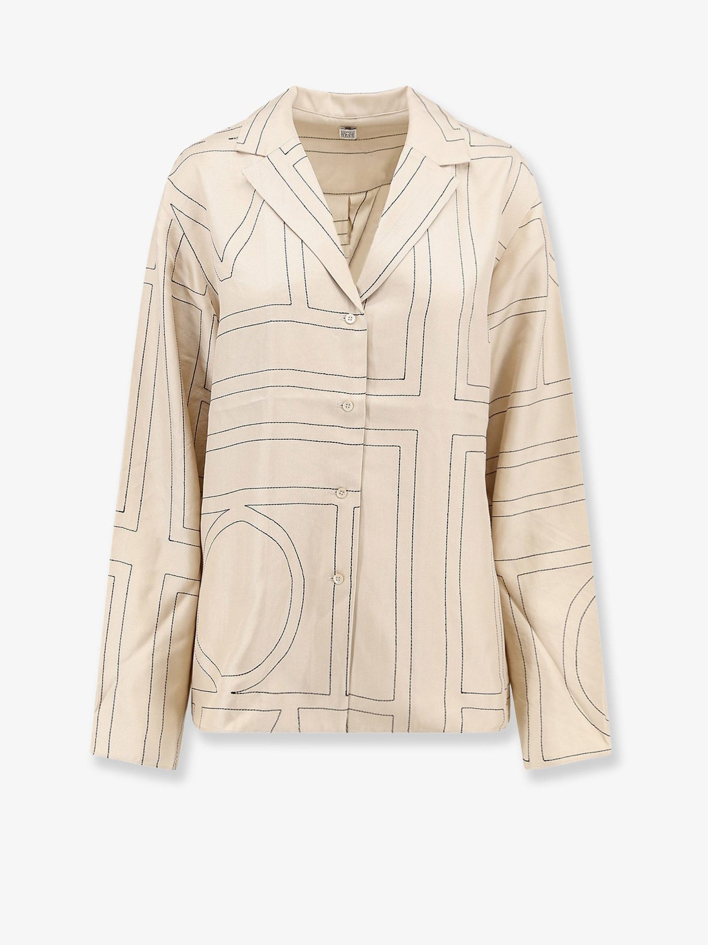 TOTEME Silk shirt with monogram logo embroidery