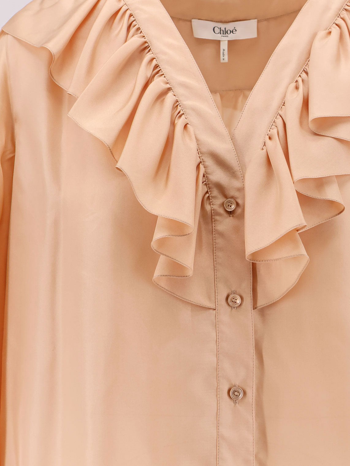 CHLOE' Silk shirt with rouches