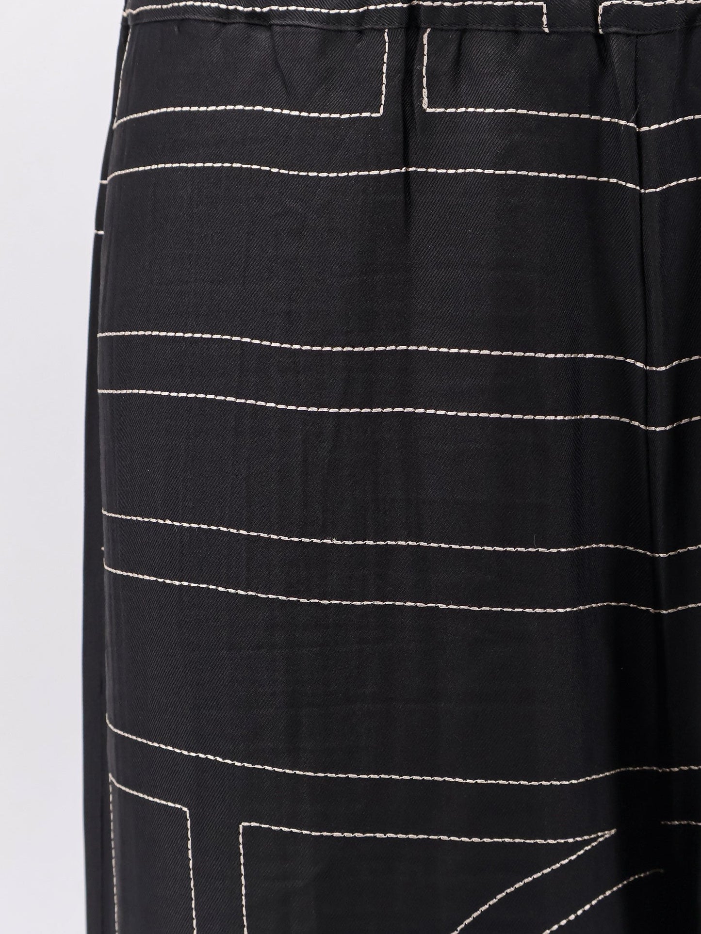 TOTEME Silk trousers with monogram logo embroidery